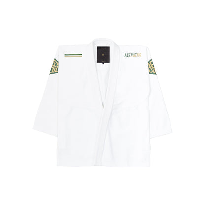 The Competitor Kimono (White/Pine Green)